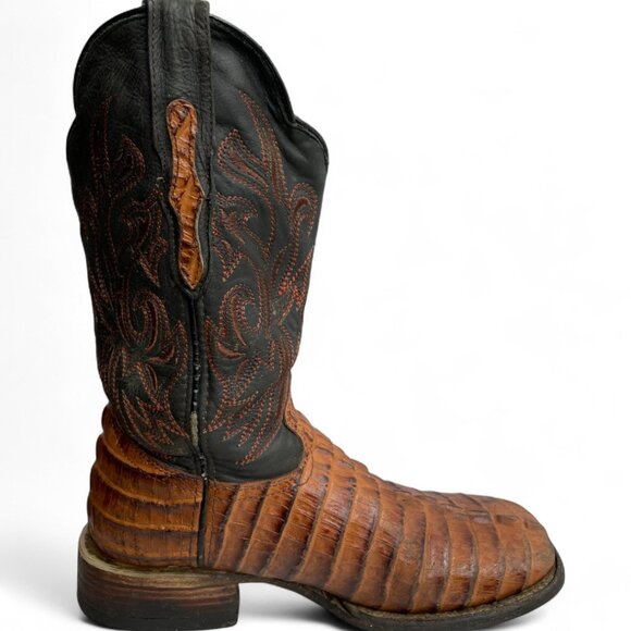Reywelt Leather Crocodile or Alligator Western Square Toe Cowboy Boots Men's 7.5 - Picture 6 of 14
